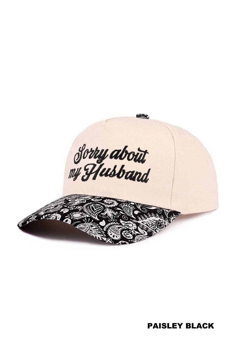 Two Tone Canvas Cotton Cap SI-27994: FLORAL-198985 / OS