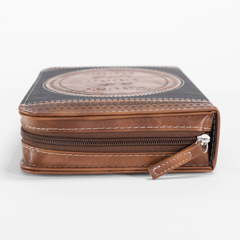 Divine Details: Bible Cover: Brown & Black Trust in the Lord: XXL