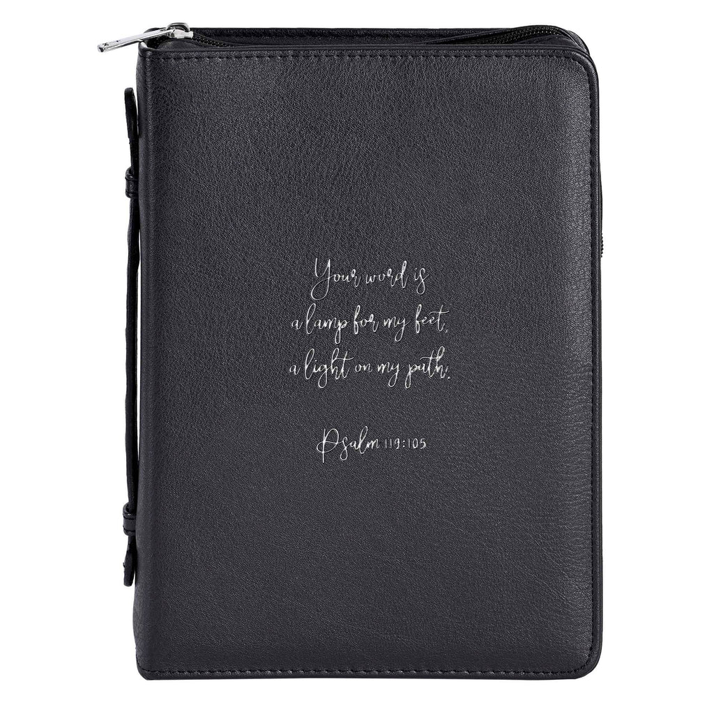 White Dove Bible Cover Your Word Black XL
