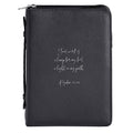 White Dove Bible Cover Your Word Black XL