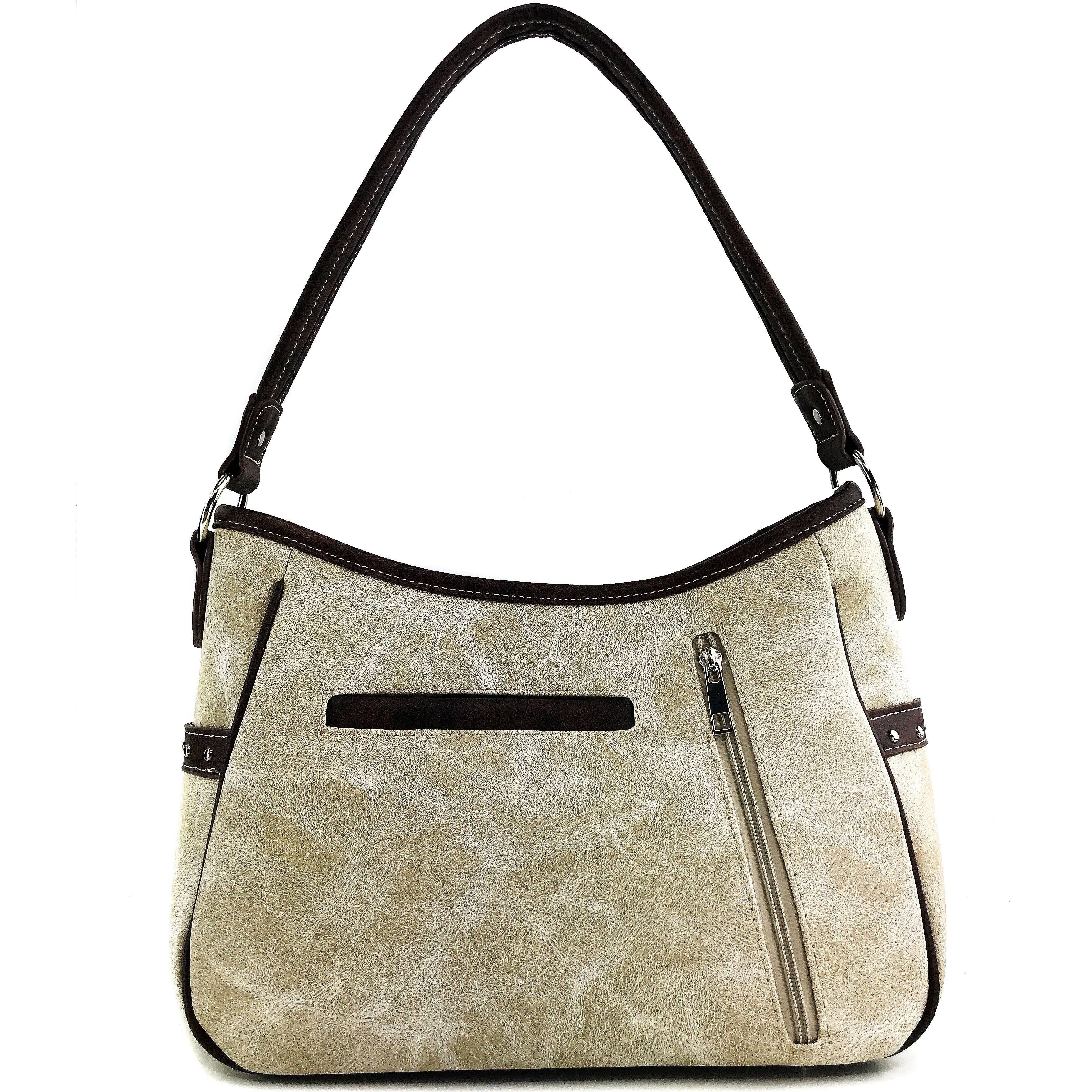 Bible Verse Philippians 4:13 Embroidery Handbag Hobo Bag: Black