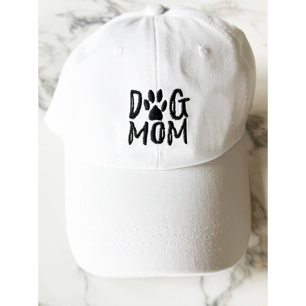 DOG MOM Embroidered Cotton Baseball Cap: PURPLE / ONE(6)