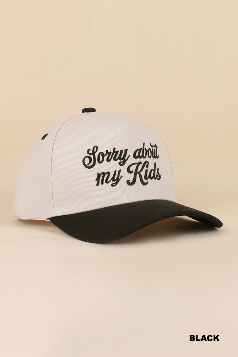 0519 Sorry About My Kids Two Tone Snapback Hat SI-29863: FLORAL-198971 / OS