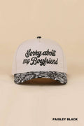 Two Tone Canvas Cotton Cap SI-27994: PAISLEY BLACK-198981 / OS