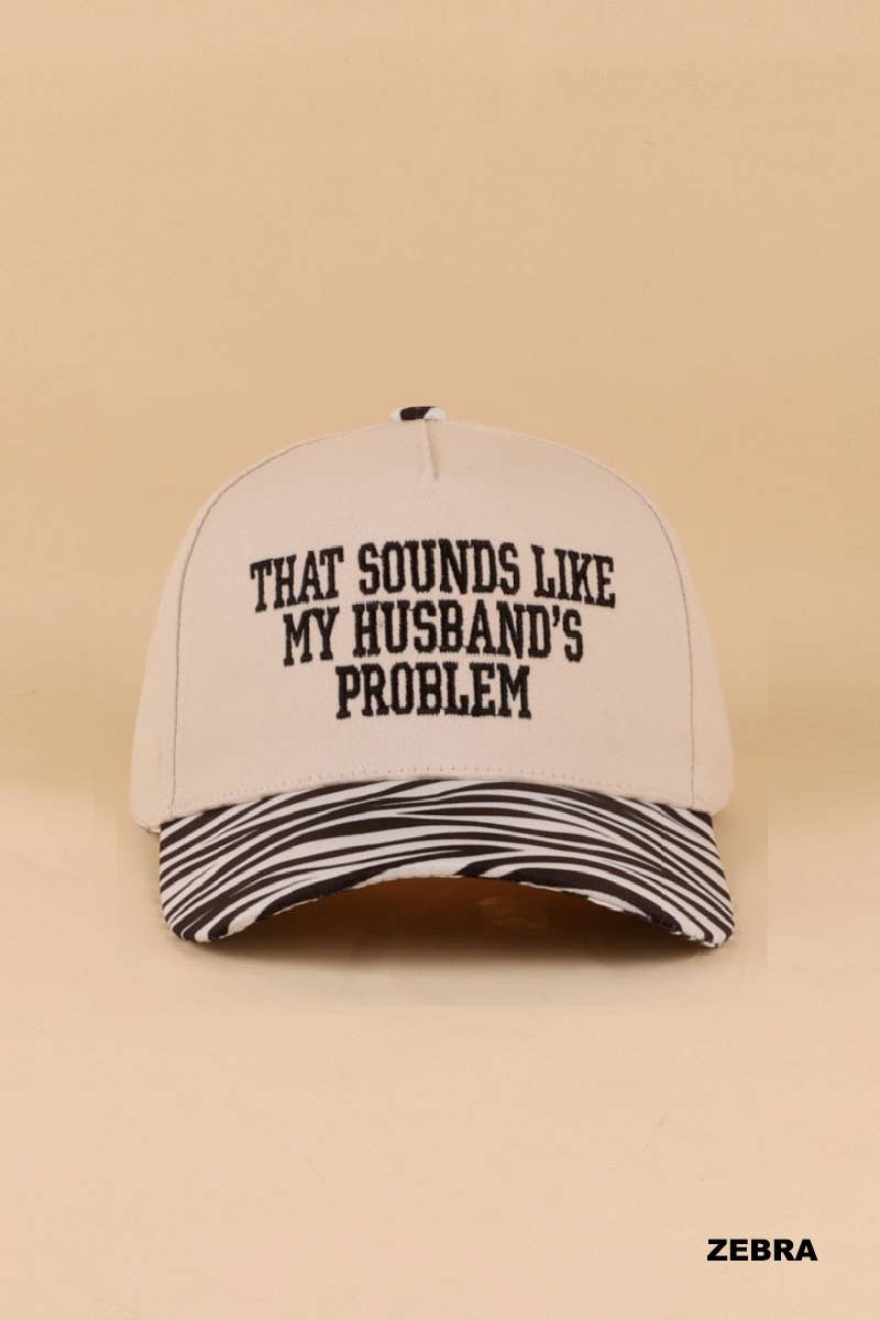 0512 That Sounds Like My Husband’s Problem Two Tone Cotton Hat SI: PAISLEY BLACK-198635 / OS
