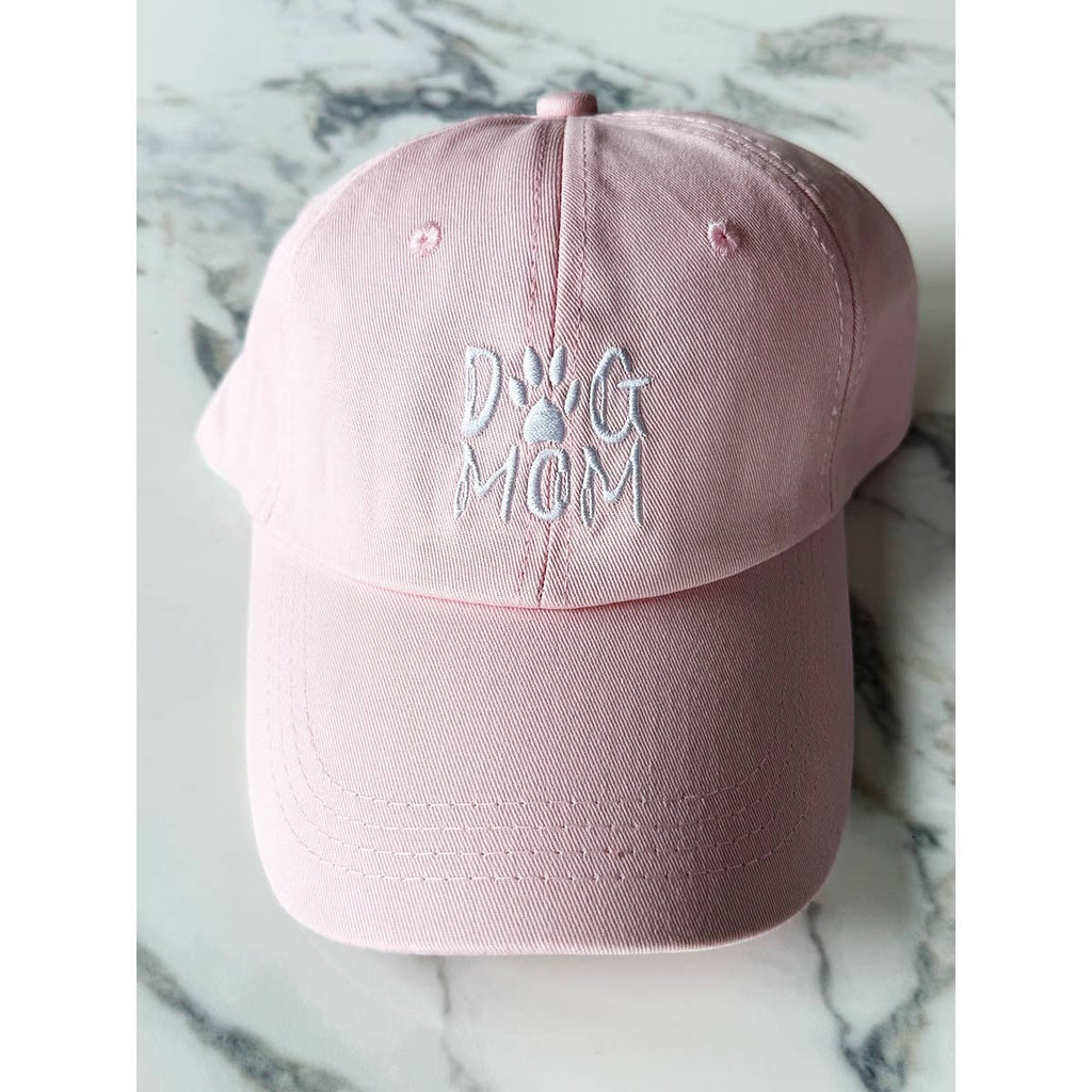 DOG MOM Embroidered Cotton Baseball Cap: PURPLE / ONE(6)