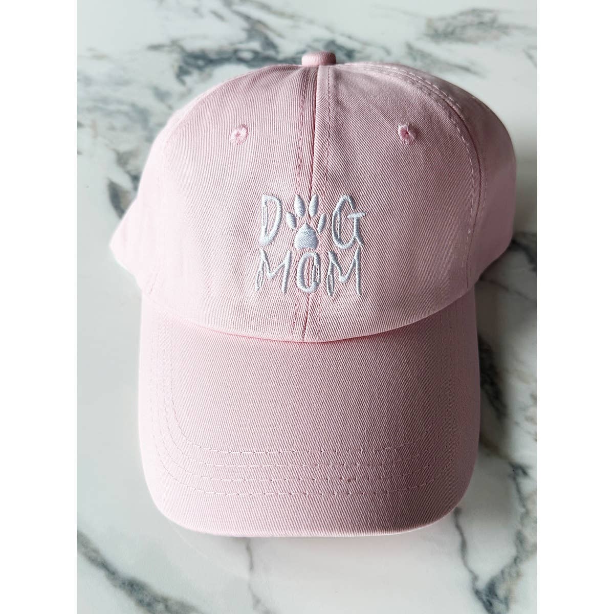 DOG MOM Embroidered Cotton Baseball Cap: PURPLE / ONE(6)