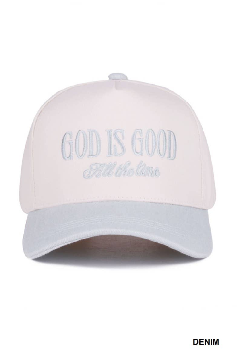 0718 God Is Good All The Time Two Tone Cap SI-28124: PAISLEY BLACK-198326 / OS