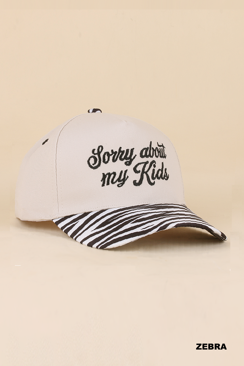 0519 Sorry About My Kids Two Tone Snapback Hat SI-29863: FLORAL-198971 / OS