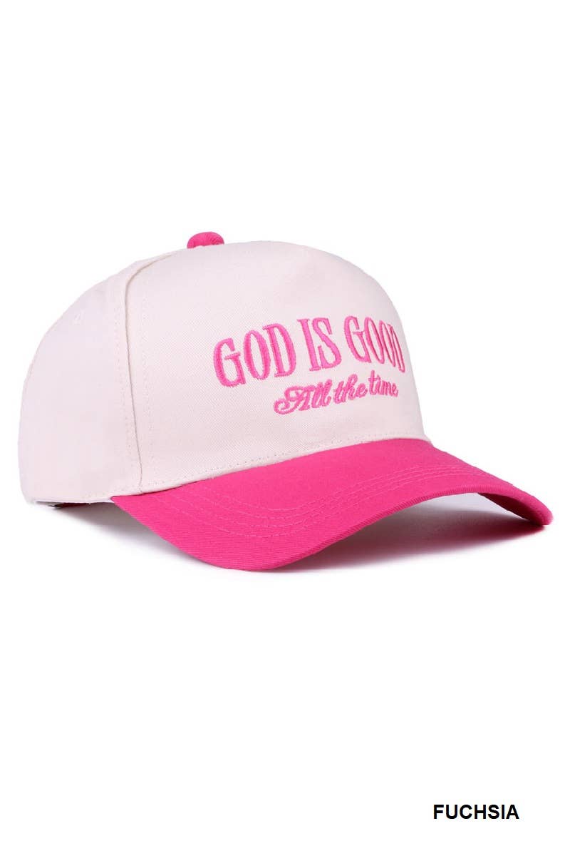 0718 God Is Good All The Time Two Tone Cap SI-28124: PAISLEY BLACK-198326 / OS