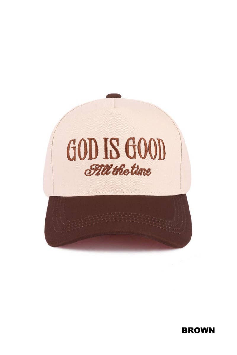 0718 God Is Good All The Time Two Tone Cap SI-28124: PAISLEY BLACK-198326 / OS