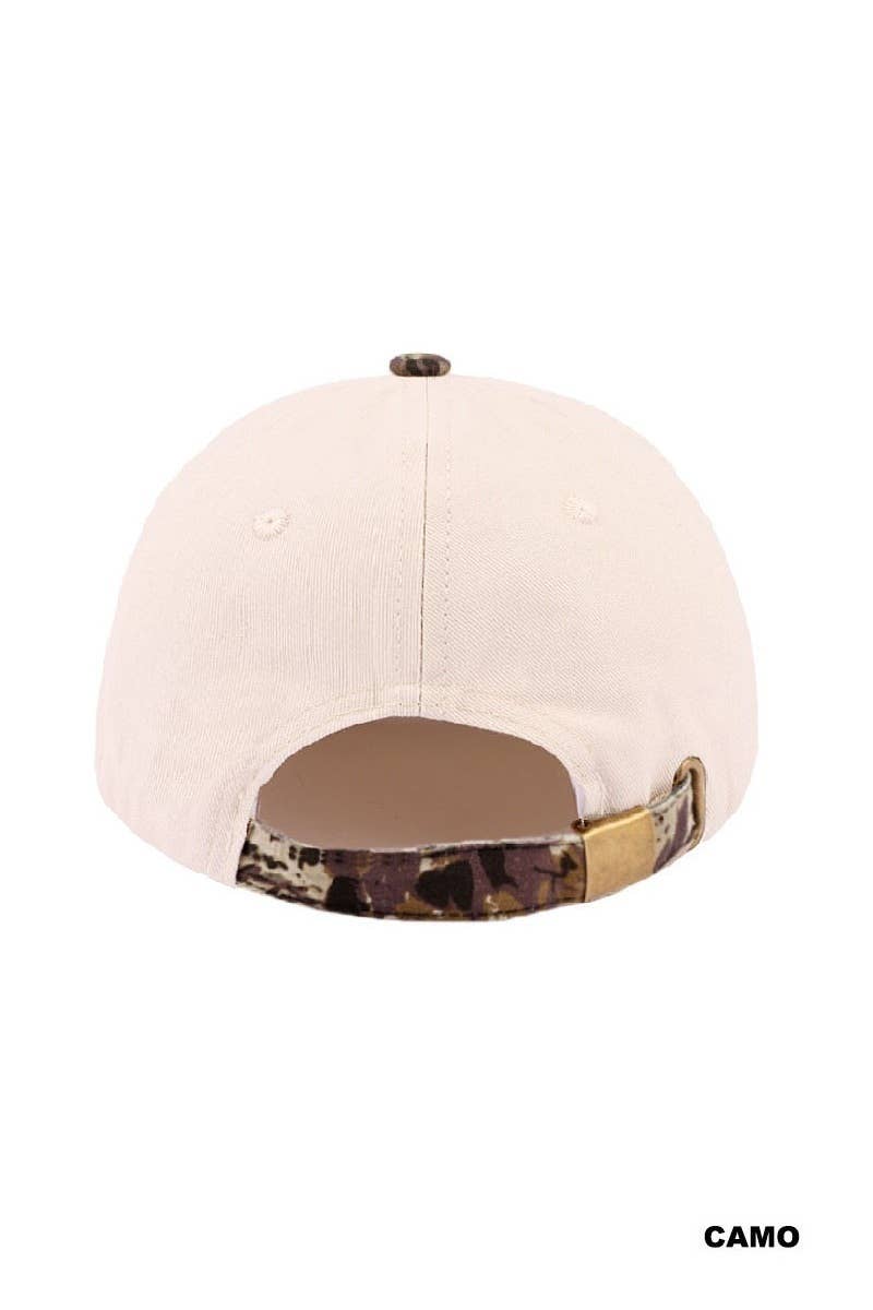 0304 Let Go & Let God Two Tone Cotton Hat SI-29585: FLORAL-195938 / OS