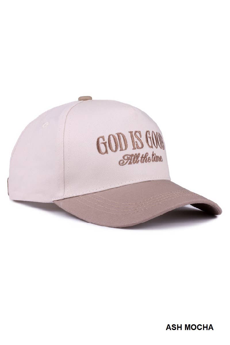 0718 God Is Good All The Time Two Tone Cap SI-28124: PAISLEY BLACK-198326 / OS