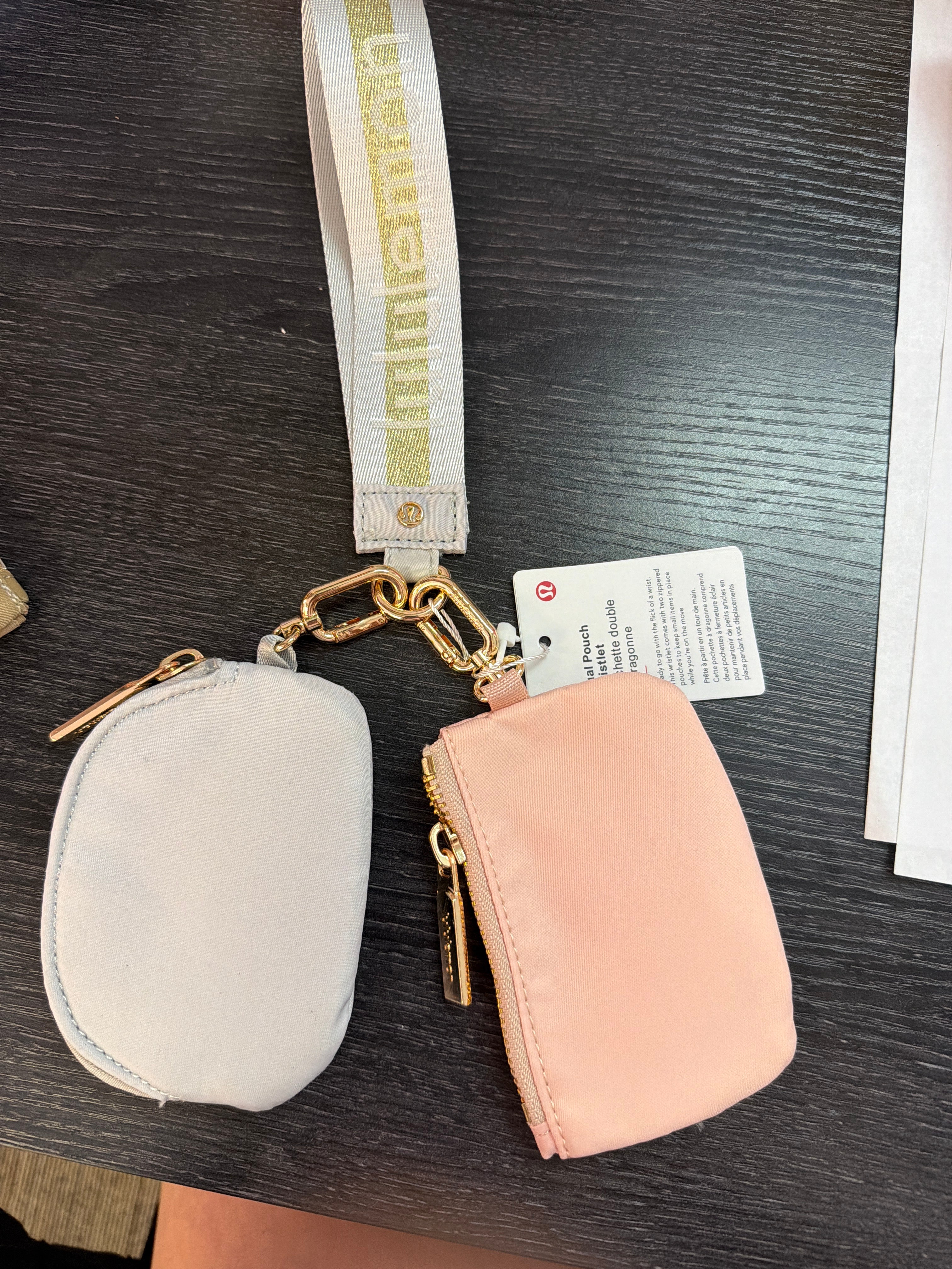 Lulumelon Wristlet Gray/Peach