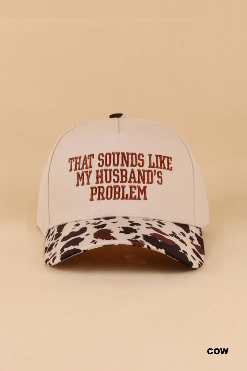 0512 That Sounds Like My Husband’s Problem Two Tone Cotton Hat SI: PAISLEY BLACK-198635 / OS