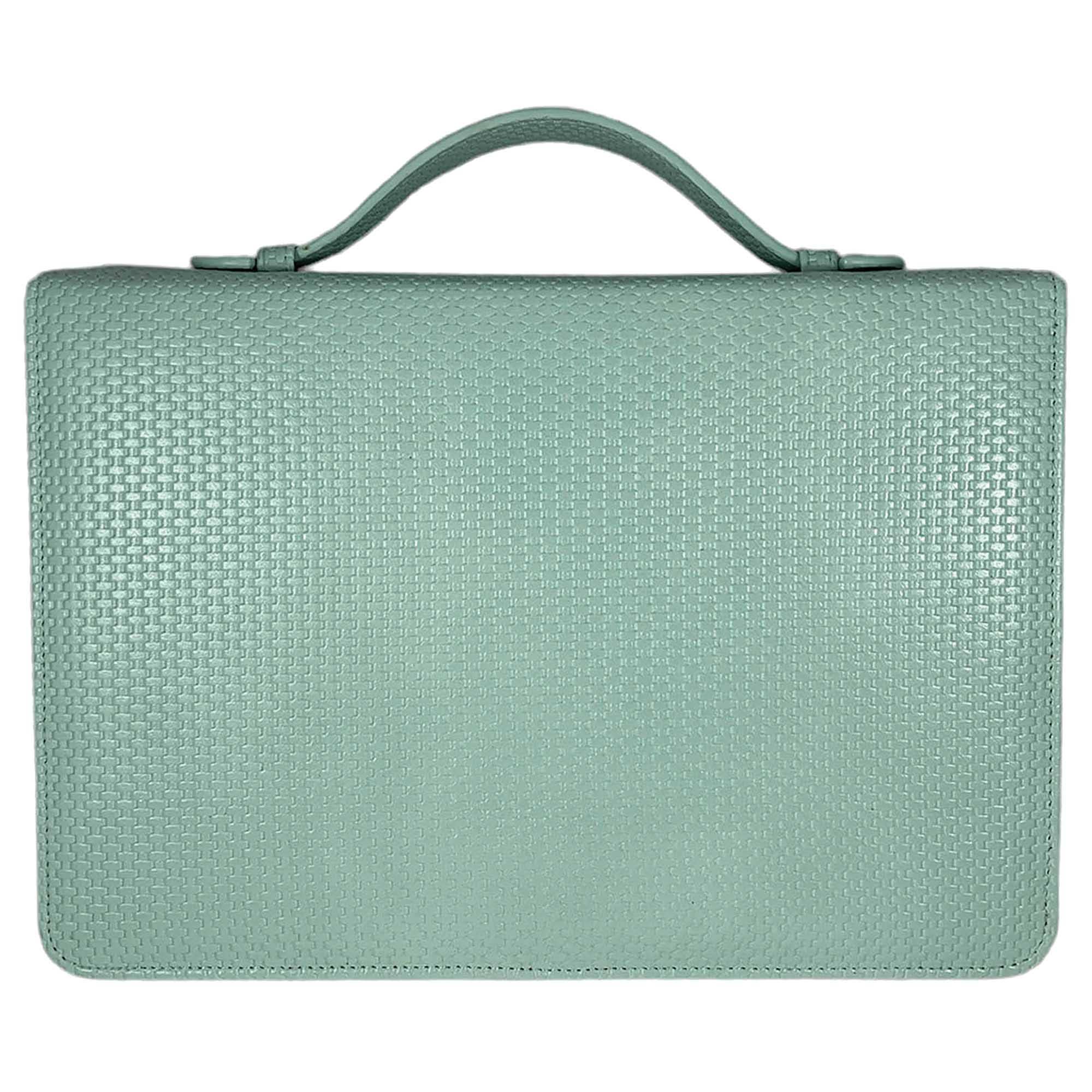 White Dove Bible Case Weave Gods Grace Mint Large
