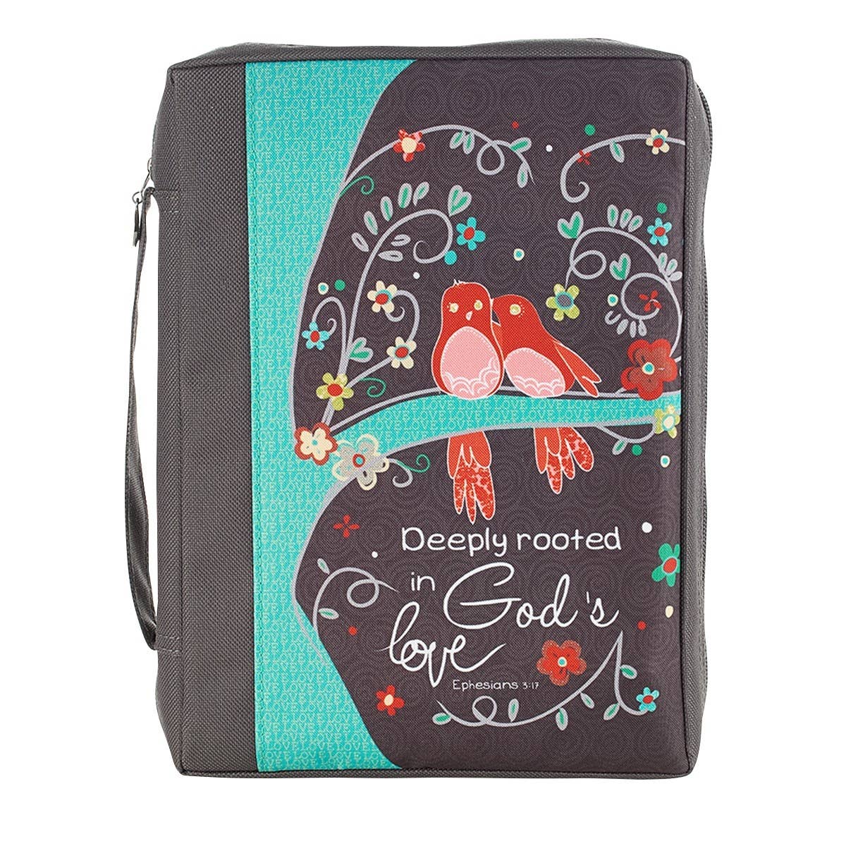 Bible Cover Value Gray/Tree Printed God's Love Eph. 3:17: Large