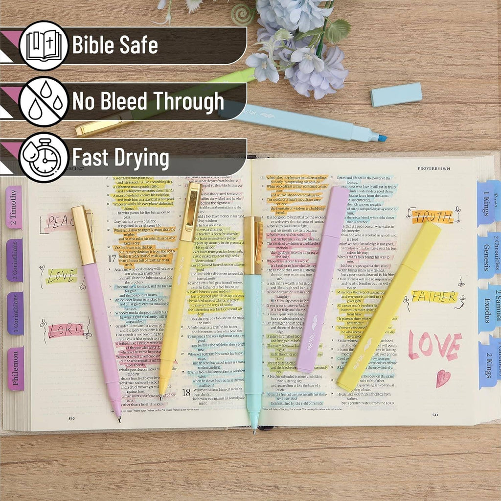 Bible Safe Pastel Highlighters Set