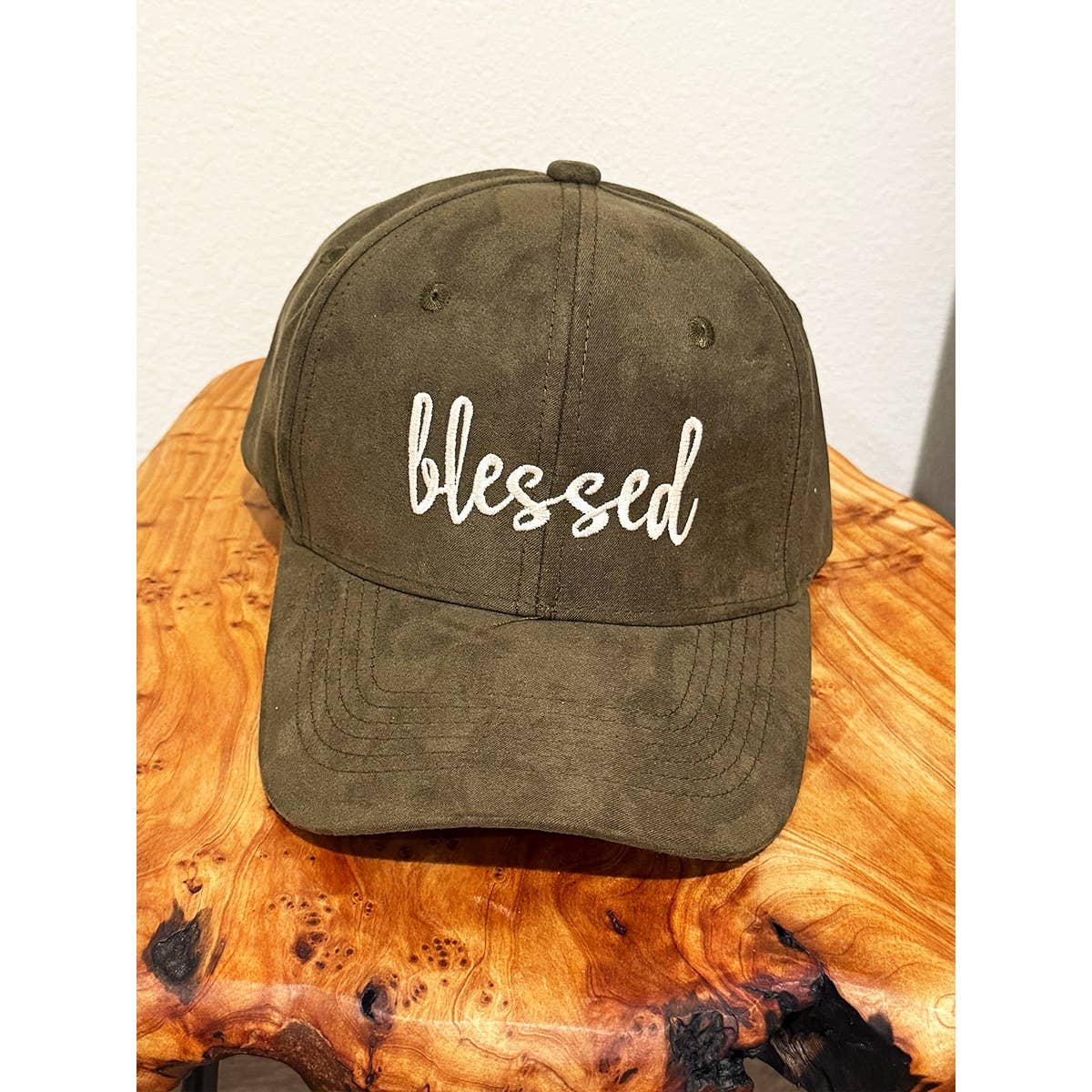 Blessed Embroidered Faux Suede Baseball Caps: BLACK / ONE(6)