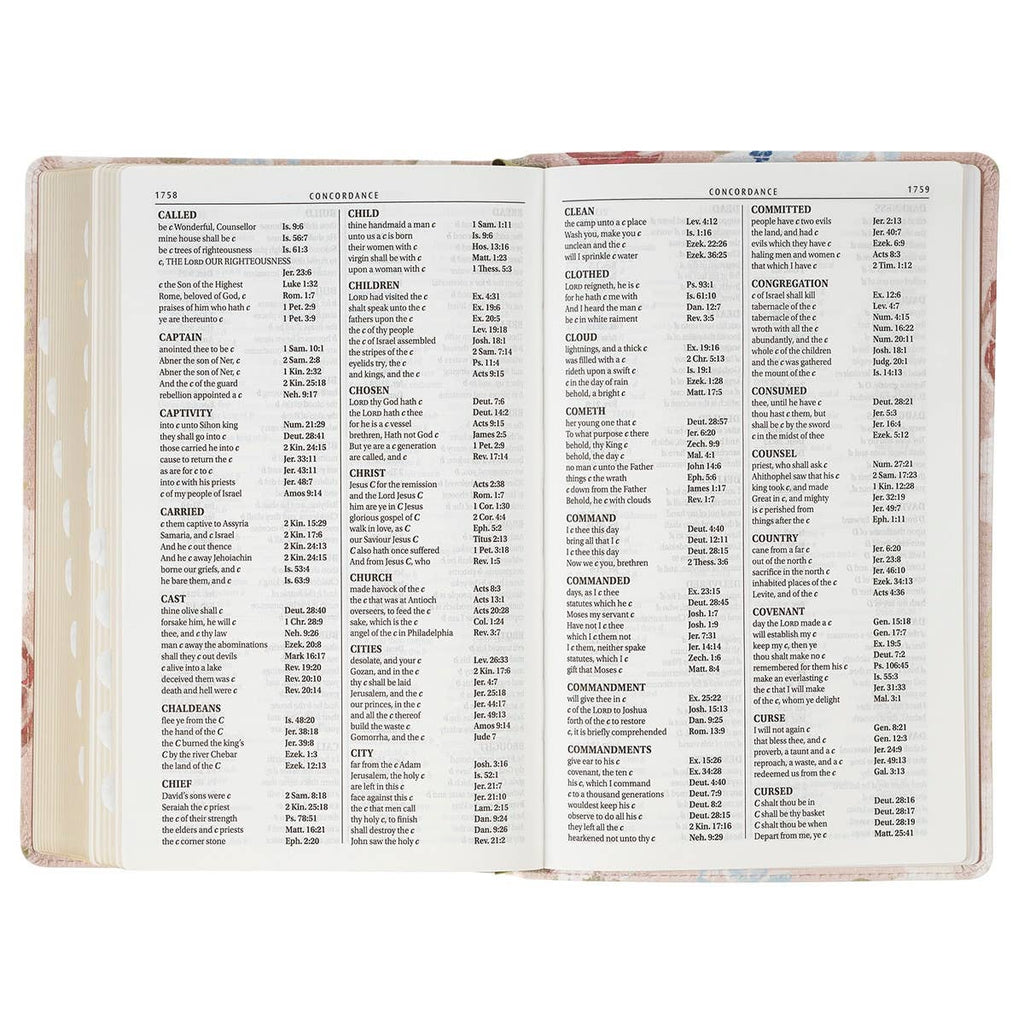 KJV Bible Giant Print Standard-size Faux Leather FloralPrint