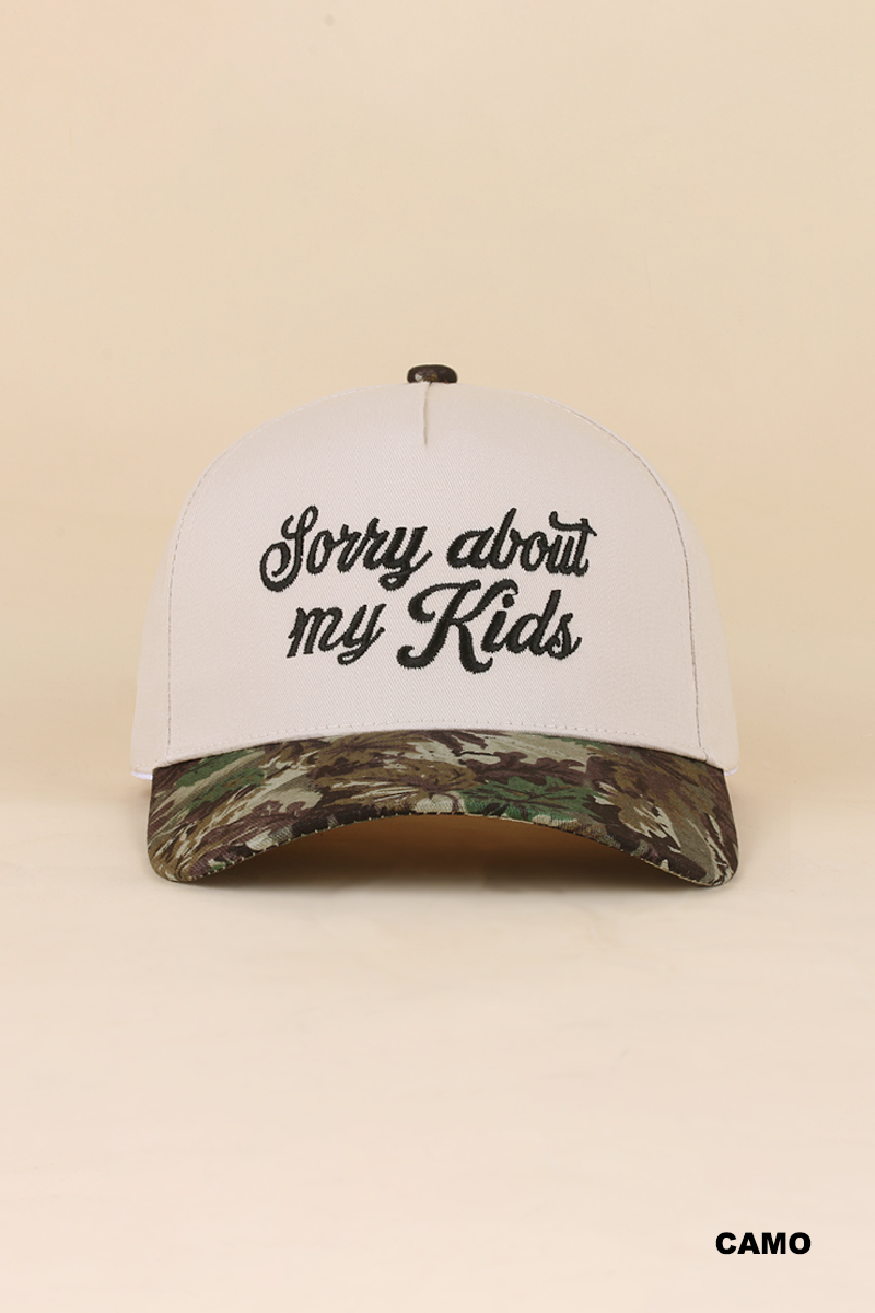 0519 Sorry About My Kids Two Tone Snapback Hat SI-29863: FLORAL-198971 / OS