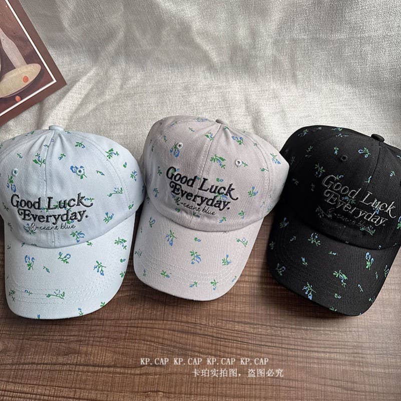"God Is Good All The Time"  Floral Baseball Cap | 40HW756: Blue