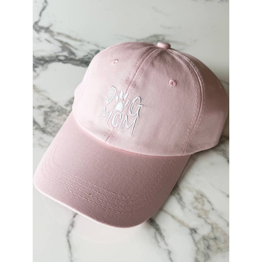 DOG MOM Embroidered Cotton Baseball Cap: PURPLE / ONE(6)