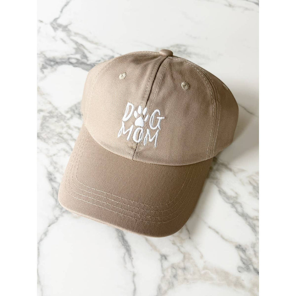 DOG MOM Embroidered Cotton Baseball Cap: PURPLE / ONE(6)