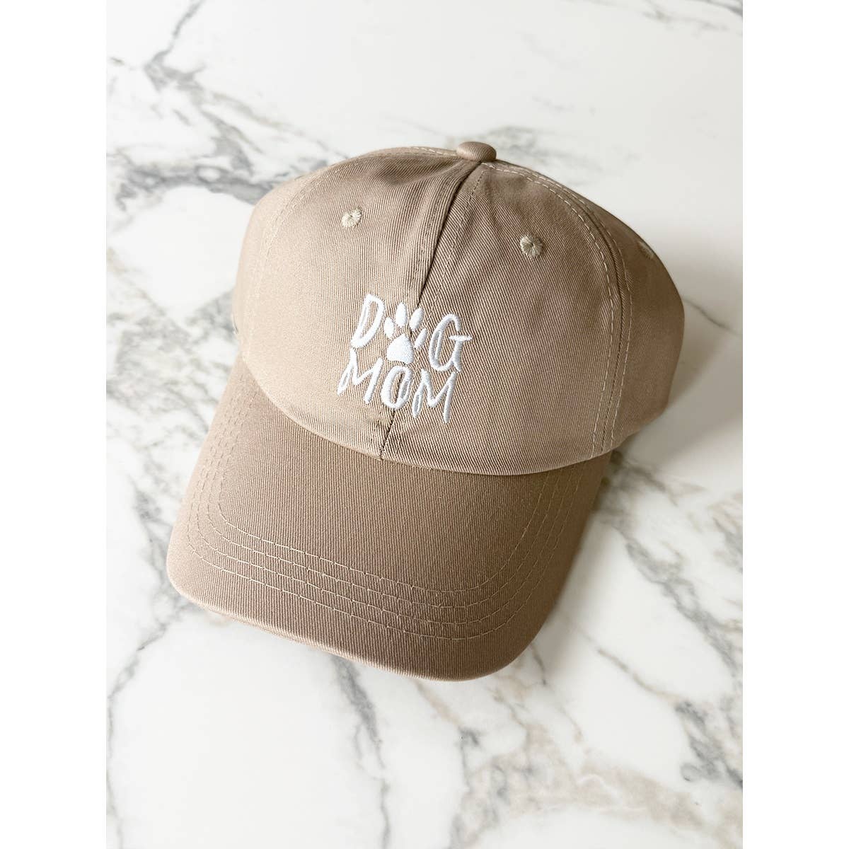 DOG MOM Embroidered Cotton Baseball Cap: PURPLE / ONE(6)