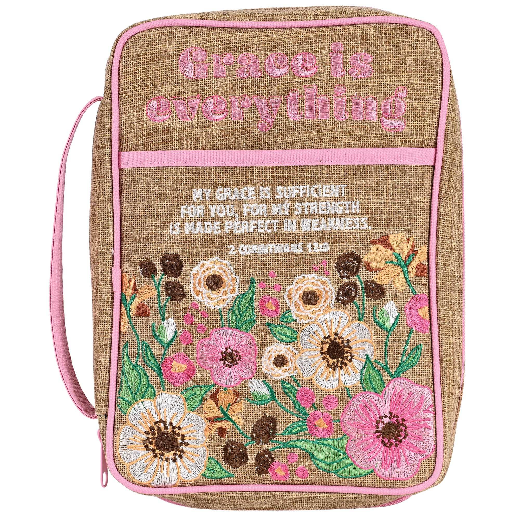 Bible Cover Floral Grace Is Everything Lg