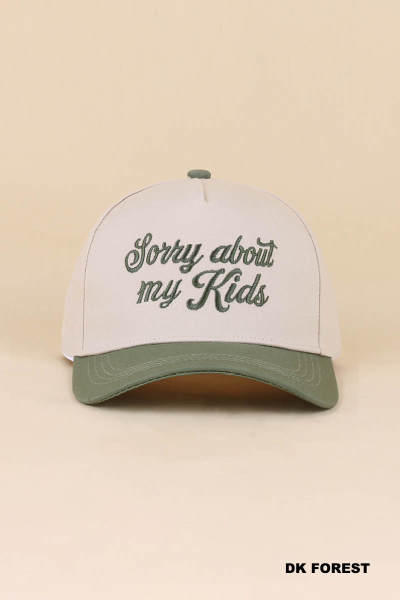 0519 Sorry About My Kids Two Tone Snapback Hat SI-29863: FLORAL-198971 / OS