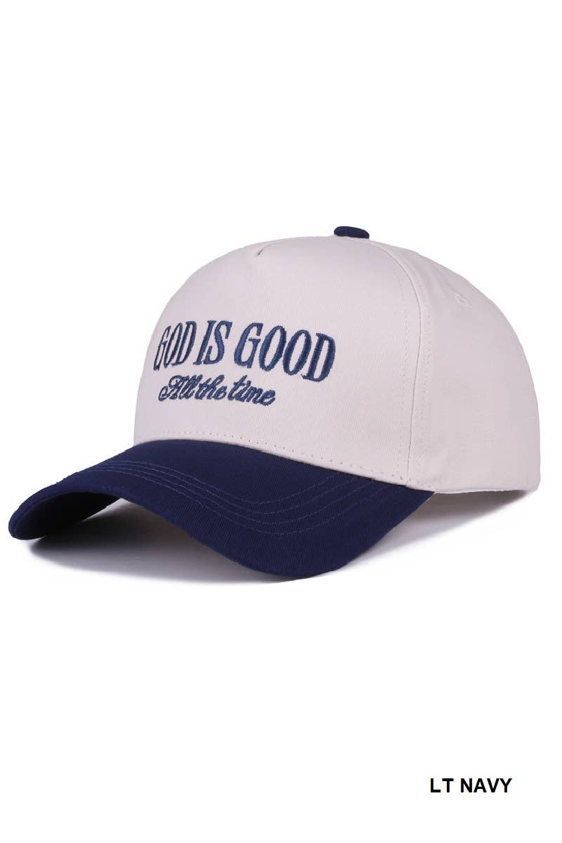 0718 God Is Good All The Time Two Tone Cap SI-28124: PAISLEY BLACK-198326 / OS