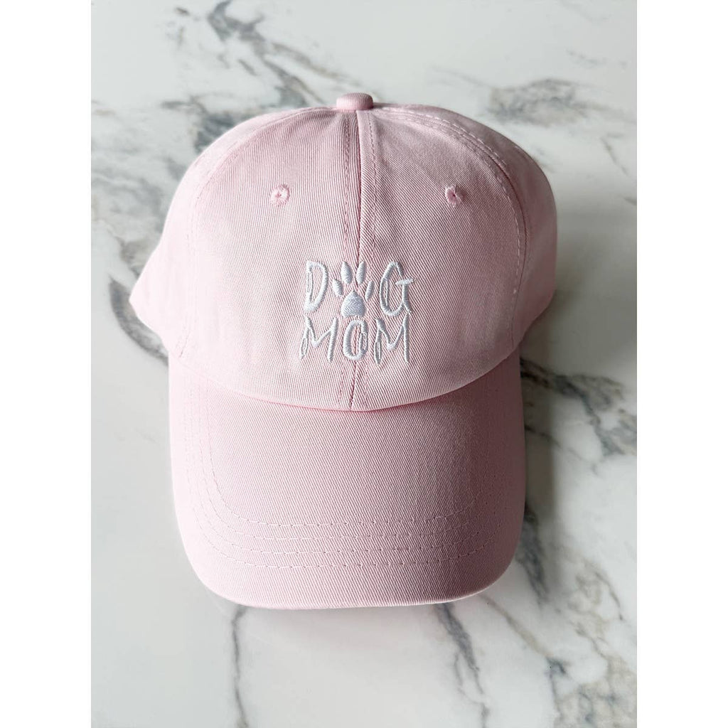 DOG MOM Embroidered Cotton Baseball Cap: PURPLE / ONE(6)