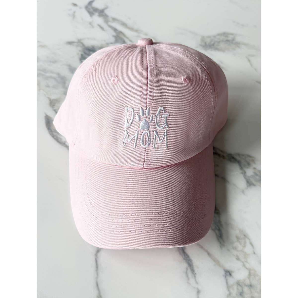 DOG MOM Embroidered Cotton Baseball Cap: PURPLE / ONE(6)