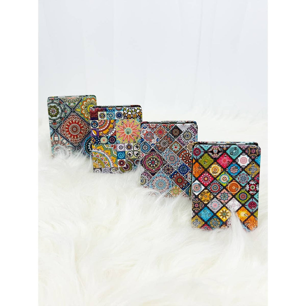 Mixed Pattern Double Sided Square Cosmetic Mirror: MIX COLOR / ONE(12)