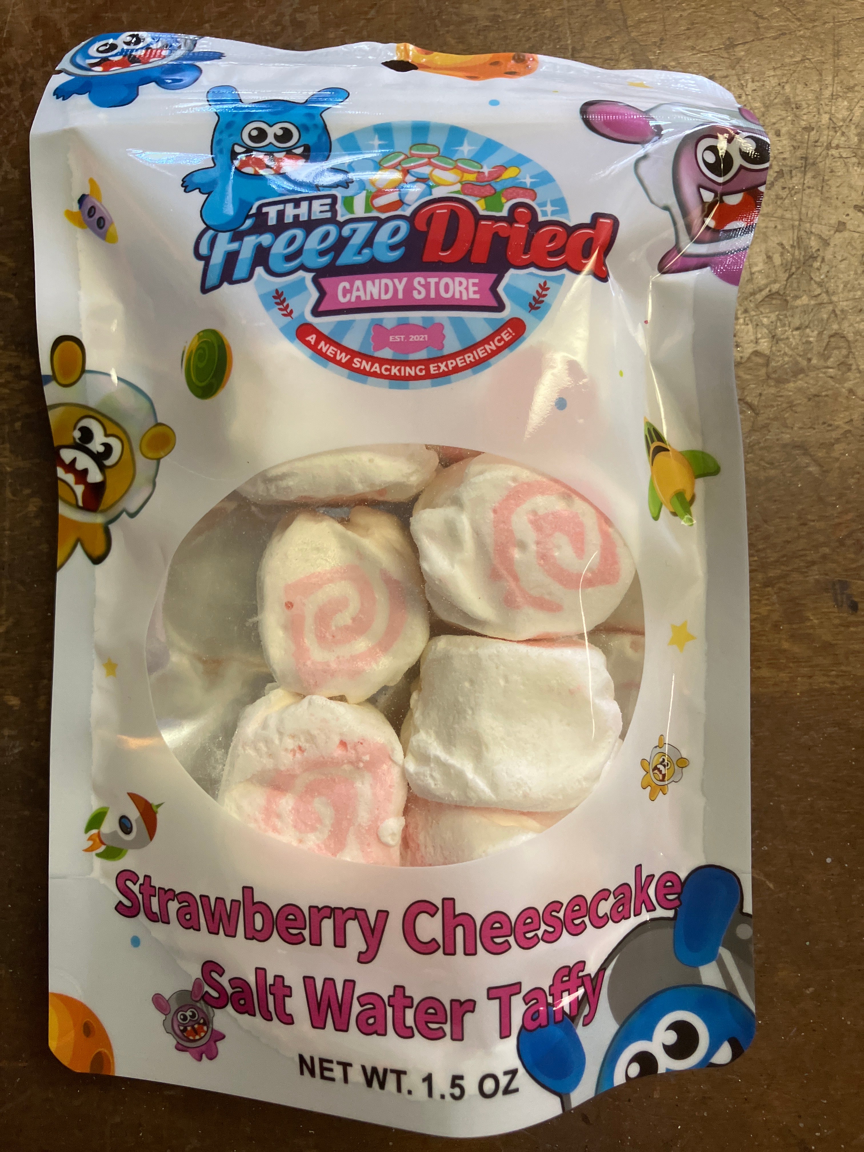 Freeze Dried Strawberry Cheesecake Water Taffy