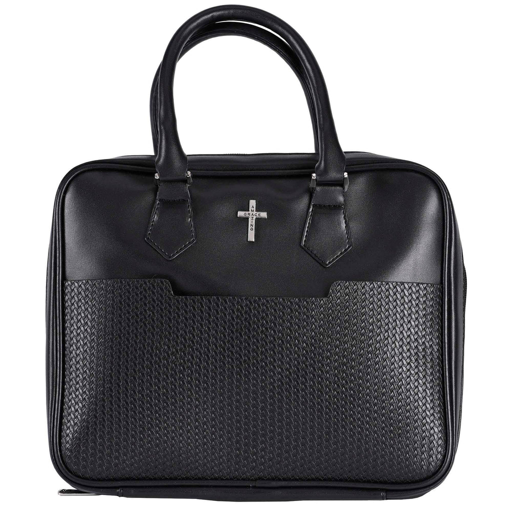 White Dove Bible Case Amazing Grace Black XLarge