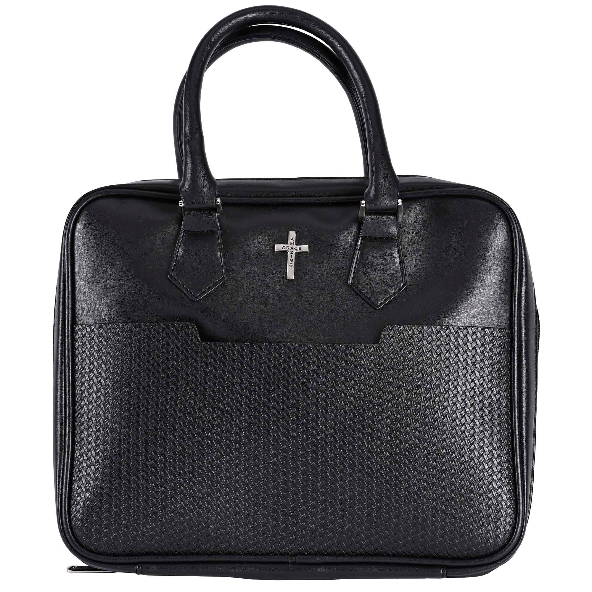 White Dove Bible Case Amazing Grace Black XLarge