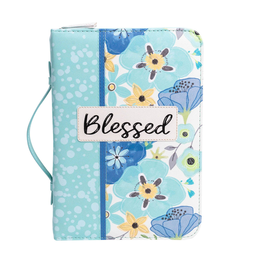 Bible Cover: Blessed, Teal/Blue: XXL