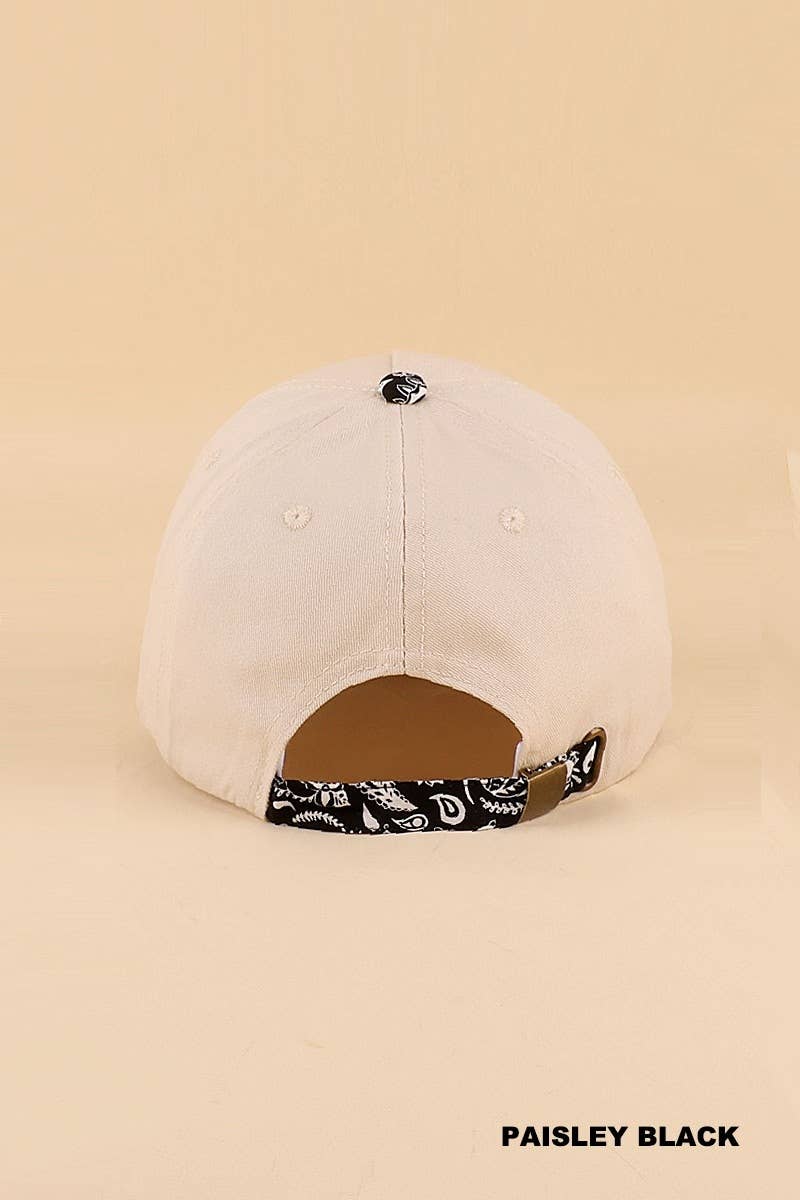 0512 That Sounds Like My Husband’s Problem Two Tone Cotton Hat SI: PAISLEY BLACK-198635 / OS