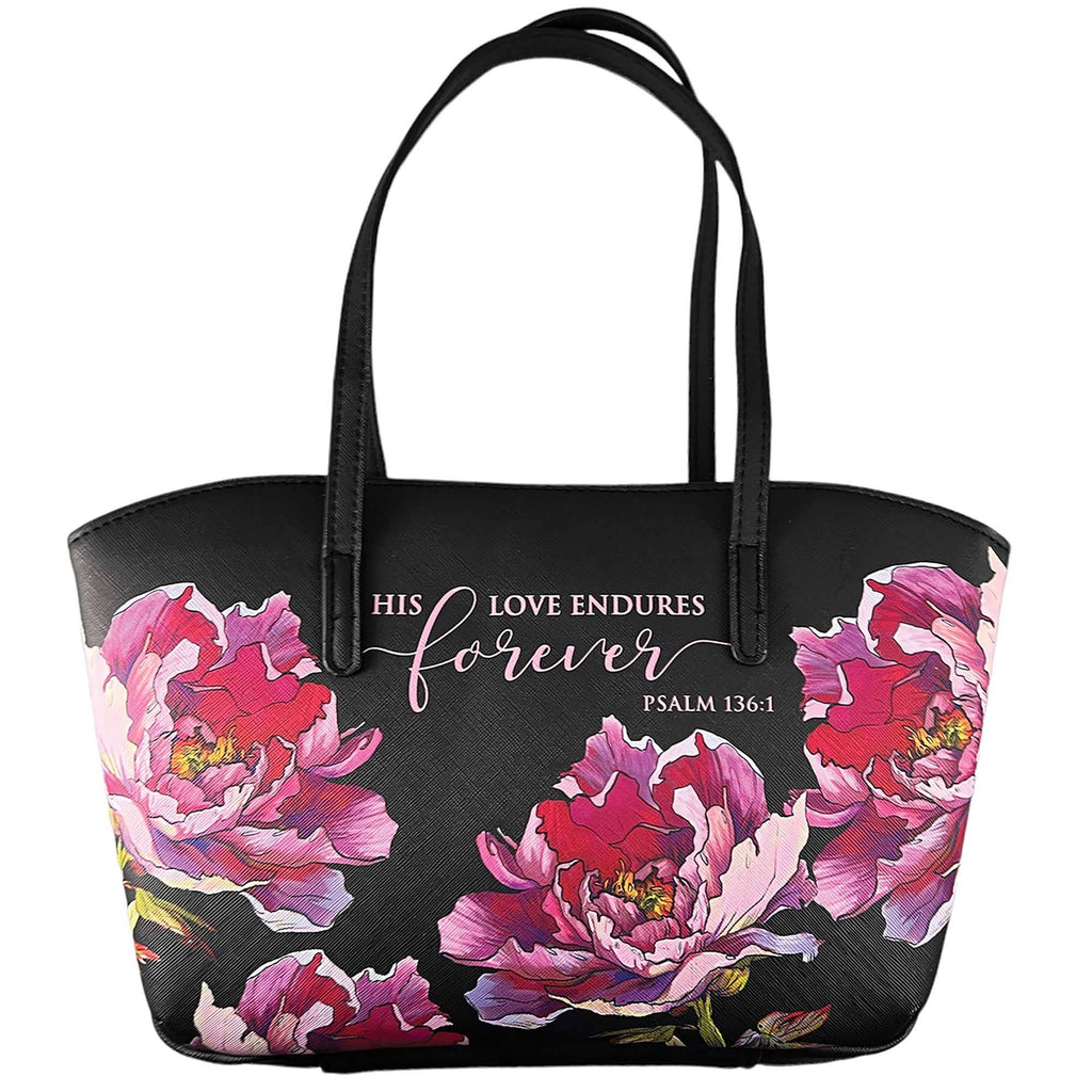 White Dove BC- Psalm 136:1  -Floral Wedge Black-XL