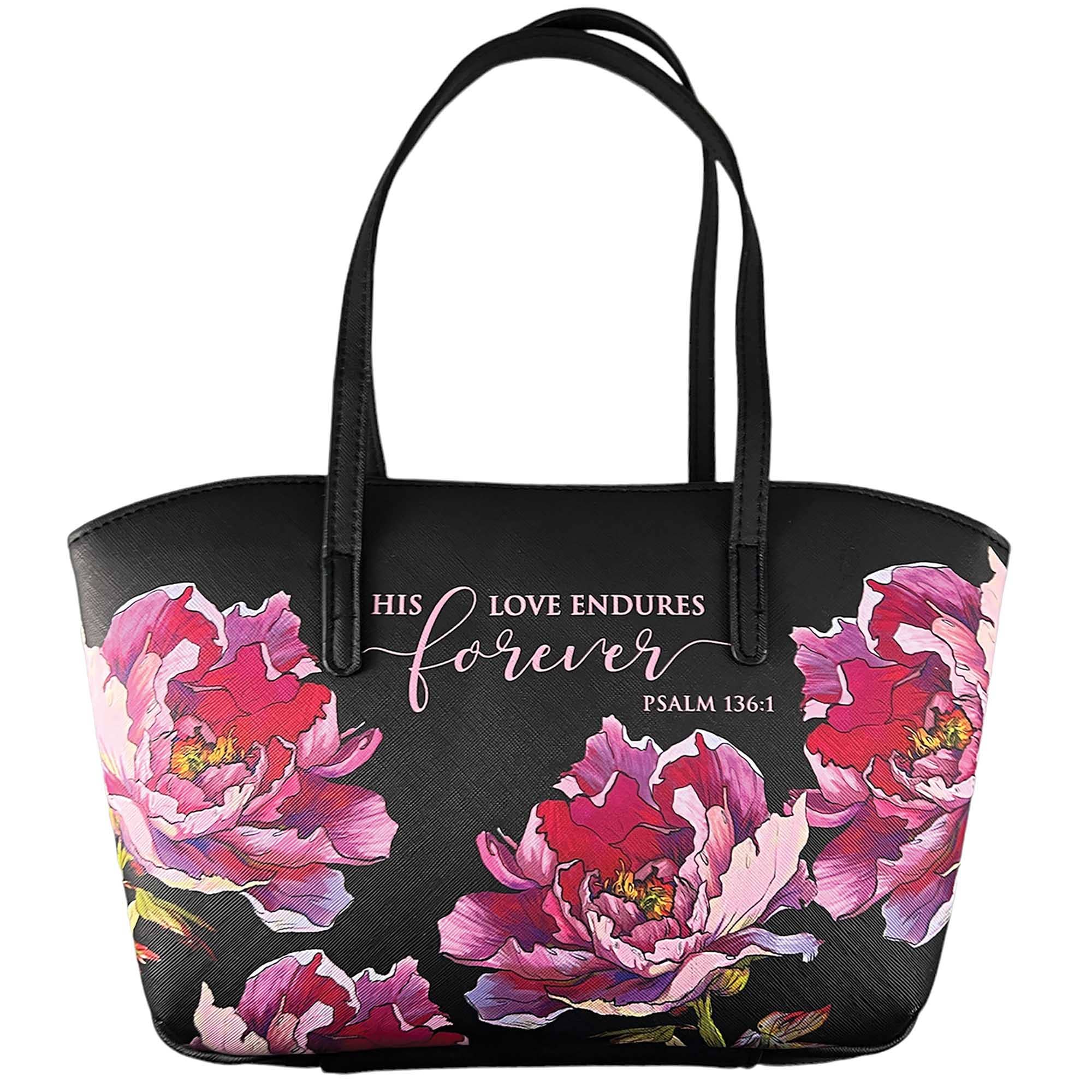 White Dove BC- Psalm 136:1  -Floral Wedge Black-XL