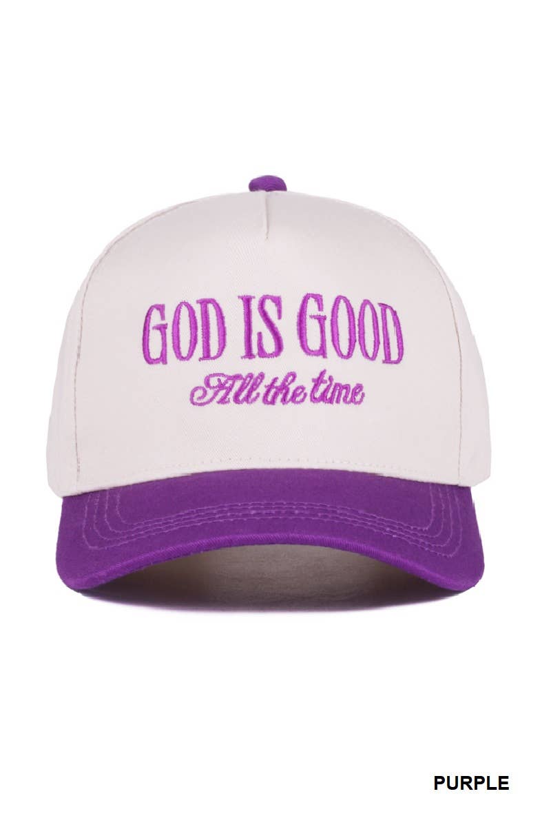 0718 God Is Good All The Time Two Tone Cap SI-28124: PAISLEY BLACK-198326 / OS