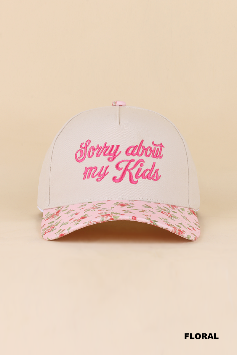 0519 Sorry About My Kids Two Tone Snapback Hat SI-29863: FLORAL-198971 / OS