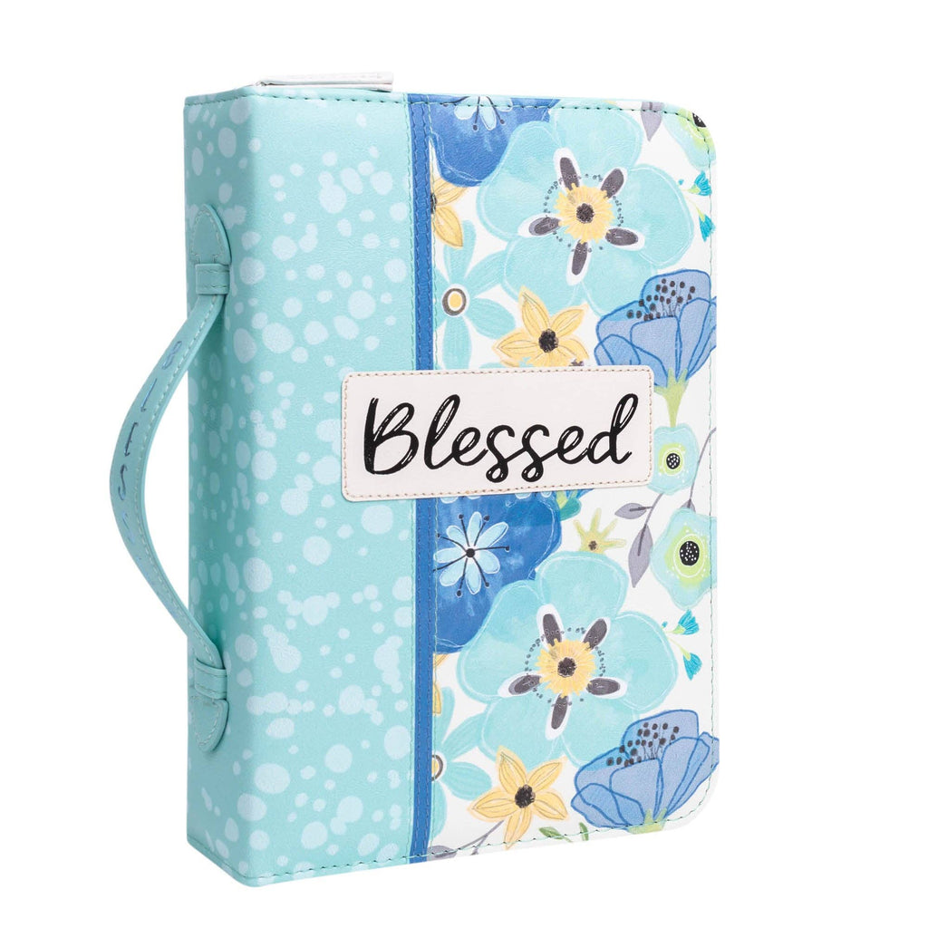 Bible Cover: Blessed, Teal/Blue: XXL