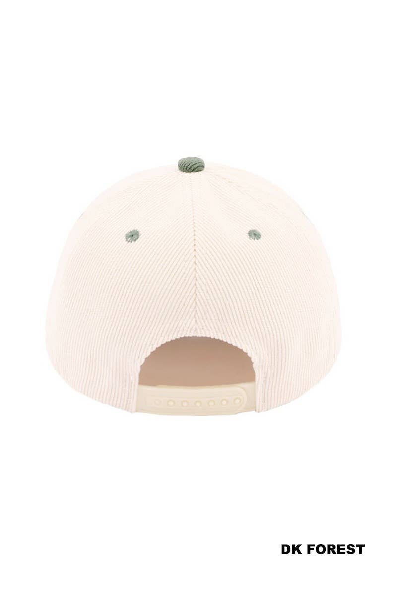 0101 Mommin’ Two Tone Corduroy Cap SI-28921: BROWN-192521 / OS