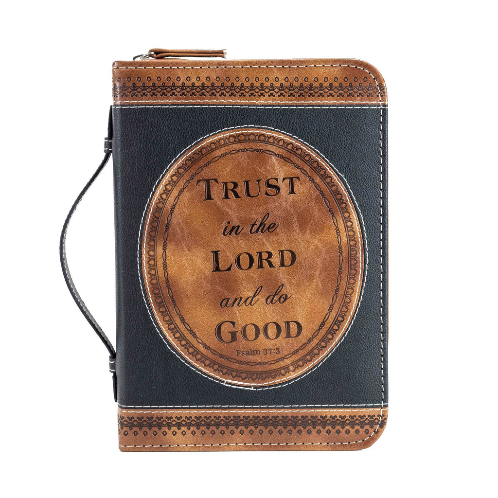Divine Details: Bible Cover: Brown & Black Trust in the Lord: XXL
