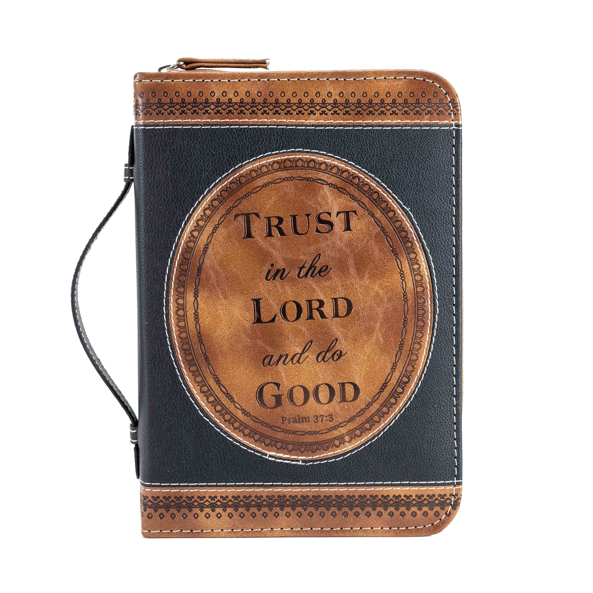 Divine Details: Bible Cover: Brown & Black Trust in the Lord: XXL