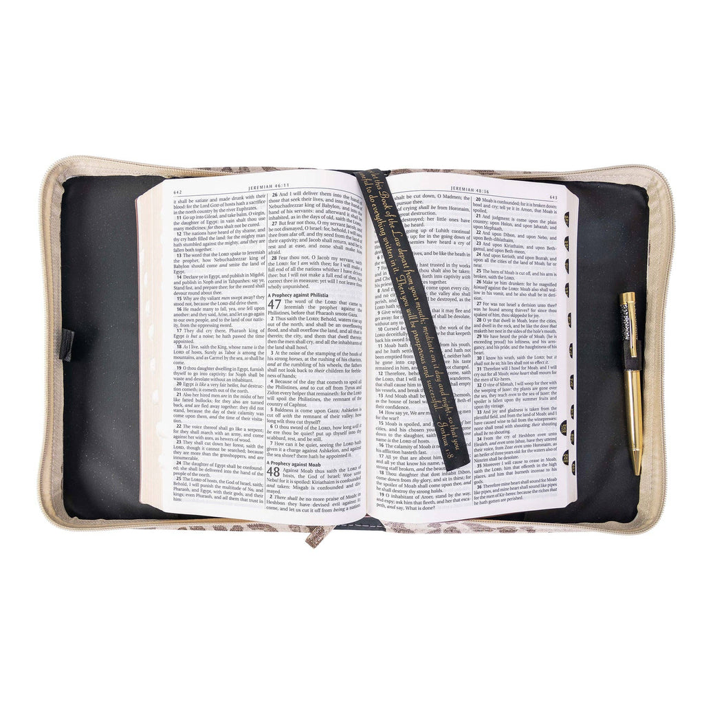 Divine Details: Bible Cover - Leopard w/Metallic Gold: XXL