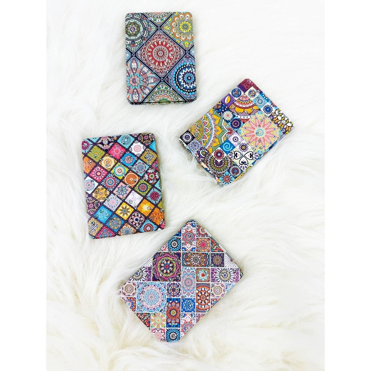 Mixed Pattern Double Sided Square Cosmetic Mirror: MIX COLOR / ONE(12)